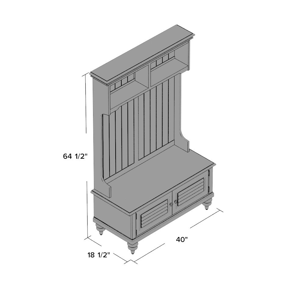 Canora Grey Priyansh 40'' Wide Rubberwood Solid Wood Hall Tree with